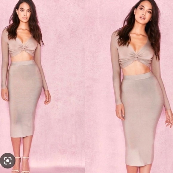 House of CB Giannelli Bandage Skirt and Matching Top - Picture 3 of 17